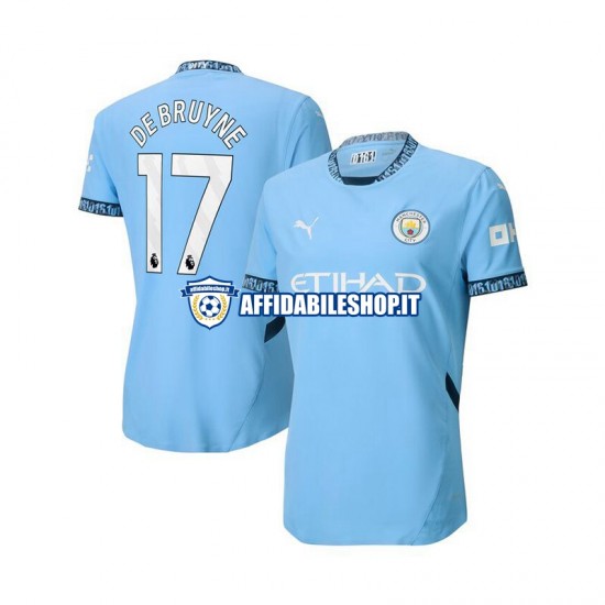 Maglia Manchester City Blu Kevin De Bruyne 17 2024-2025 Uomo Manica Corta, Gara Home