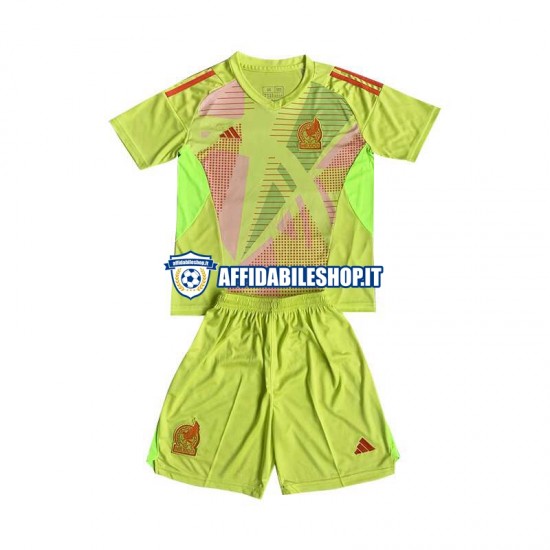 Maglia Messico Portiere 2024 Bambino 3-13 anni Manica Corta, Gara Away