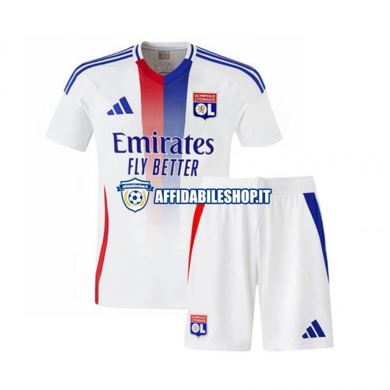 Maglia Olympique Lyonnais 2024-2025 Bambino 3-13 anni Manica Corta, Gara Home