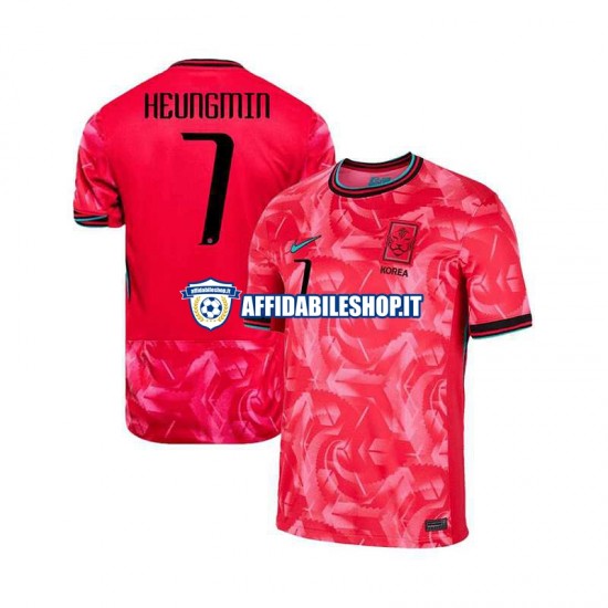 Maglia Corea del Sud Heungmin 7 2024 Uomo Manica Corta, Gara Home