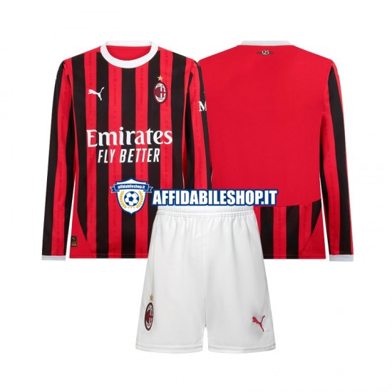 Maglia AC Milan 2024-2025 Bambino 3-13 anni Manica Lunga, Gara Home