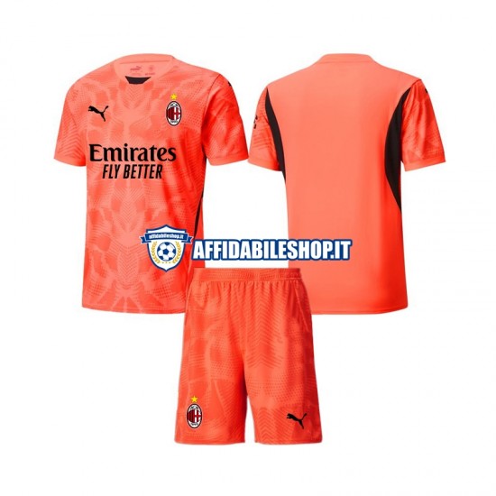 Maglia AC Milan Portiere 2024-2025 Bambino 3-13 anni Manica Corta, Gara Quarto