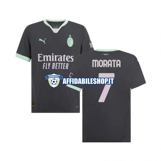 Maglia AC Milan Morata 7 2024-2025 Uomo Manica Corta, Gara Terza