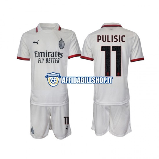 Maglia AC Milan Pulisic 11 2024-2025 Bambino 3-13 anni Manica Corta, Gara Away