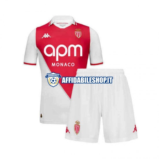 Maglia AS Monaco 2024-2025 Bambino 3-13 anni Manica Corta, Gara Home