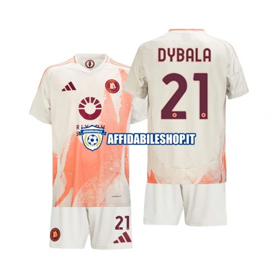 Maglia AS Roma Paulo Dybala 21 2024-2025 Bambino 3-13 anni Manica Corta, Gara Away