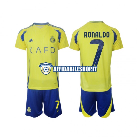 Maglia Al Nassr Cristiano Ronaldo 7 2024-2025 Bambino 3-13 anni Manica Corta, Gara Home