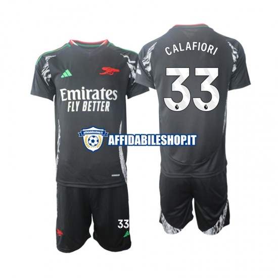 Maglia Arsenal Calafiori 33 2024-2025 Bambino 3-13 anni Manica Corta, Gara Away