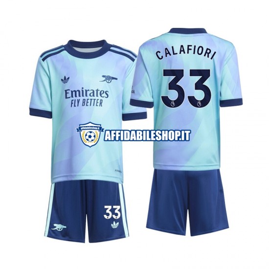 Maglia Arsenal Calafiori 33 2024-2025 Bambino 3-13 anni Manica Corta, Gara Terza