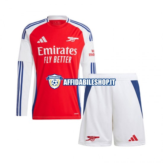 Maglia Arsenal 2024-2025 Bambino 3-13 anni Manica Lunga, Gara Home