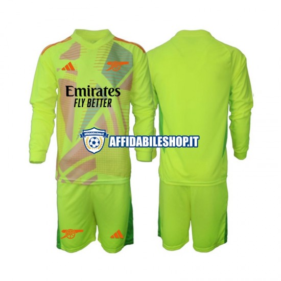 Maglia Arsenal Portiere 2024-2025 Bambino 3-13 anni Manica Lunga, Gara Home