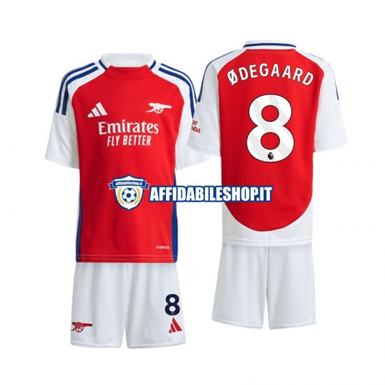 Maglia Arsenal Odegaard 8 2024-2025 Bambino 3-13 anni Manica Corta, Gara Home