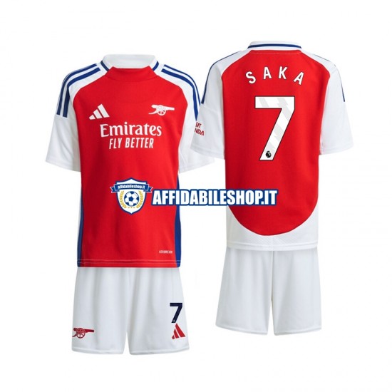 Maglia Arsenal Saka 7 2024-2025 Bambino 3-13 anni Manica Corta, Gara Home