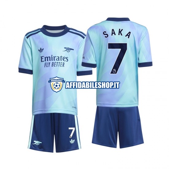 Maglia Arsenal Saka 7 2024-2025 Bambino 3-13 anni Manica Corta, Gara Terza