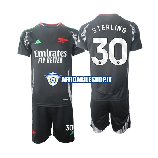 Maglia Arsenal Sterling 30 2024-2025 Bambino 3-13 anni Manica Corta, Gara Away