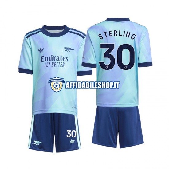 Maglia Arsenal Sterling 30 2024-2025 Bambino 3-13 anni Manica Corta, Gara Terza