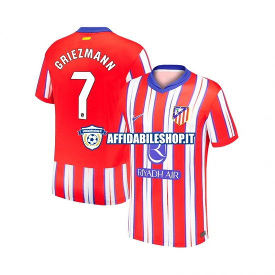 Maglia Atlético Madrid Antoine Griezmann 7 2024-2025 Uomo Manica Corta, Gara Home