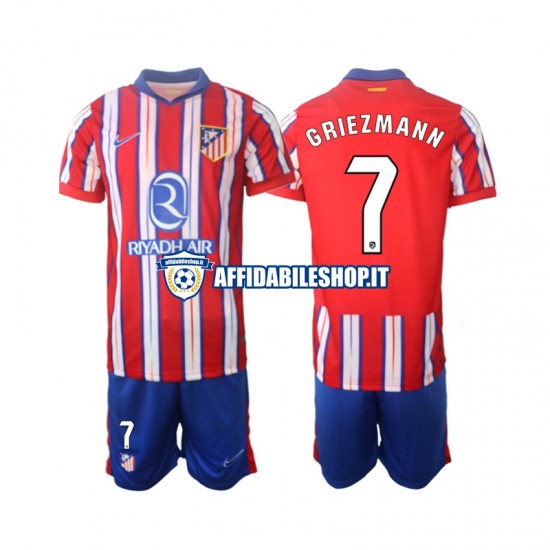 Maglia Atlético Madrid Griezmann 7 2024-2025 Bambino 3-13 anni Manica Corta, Gara Home