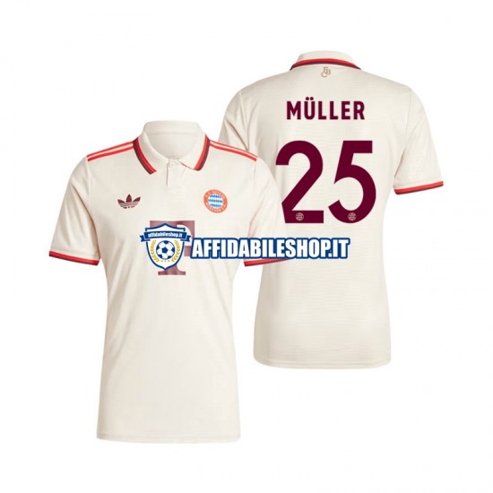 Maglia FC Bayern München Muller 25 2024-2025 Uomo Manica Corta, Gara Terza