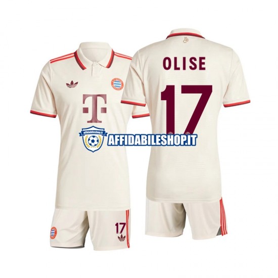 Maglia FC Bayern München Olise 17 2024-2025 Bambino 3-13 anni Manica Corta, Gara Terza