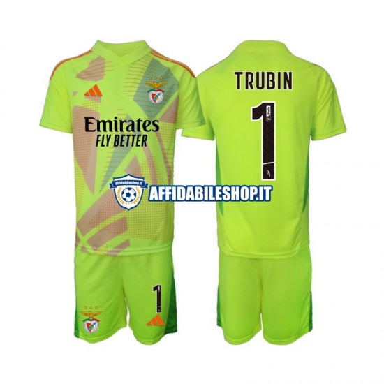 Maglia Benfica Portiere Anatolij Trubin 1 2024-2025 Bambino 3-13 anni Manica Corta, Gara Home