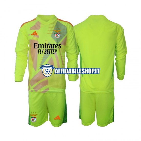 Maglia Benfica Portiere 2024-2025 Bambino 3-13 anni Manica Lunga, Gara Home