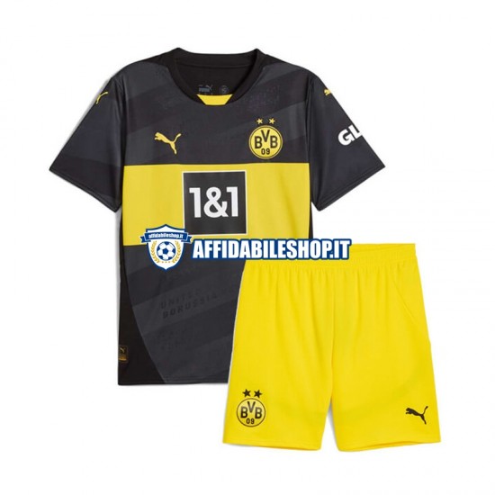 Maglia Borussia Dortmund 2024-2025 Bambino 3-13 anni Manica Corta, Gara Away