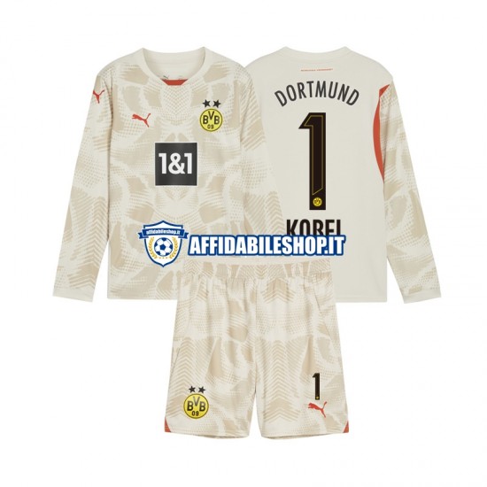 Maglia Borussia Dortmund Portiere Gregor Kobel 1 2024-2025 Bambino 3-13 anni Manica Lunga, Gara Home