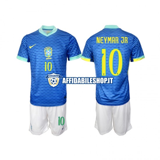 Maglia Brasile Neymar JR 10 2024 Bambino 3-13 anni Manica Corta, Gara Away