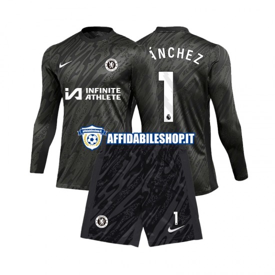 Maglia Chelsea Portiere Robert Sanchez 1 2024-2025 Bambino 3-13 anni Manica Lunga, Gara Away