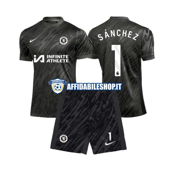 Maglia Chelsea Portiere Robert Sanchez 1 2024-2025 Bambino 3-13 anni Manica Corta, Gara Away