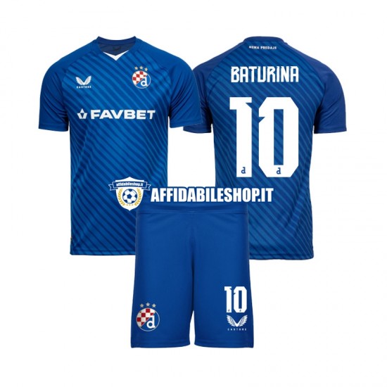 Maglia Dinamo Zagreb Martin Baturina 10 2024-2025 Bambino 3-13 anni Manica Corta, Gara Home