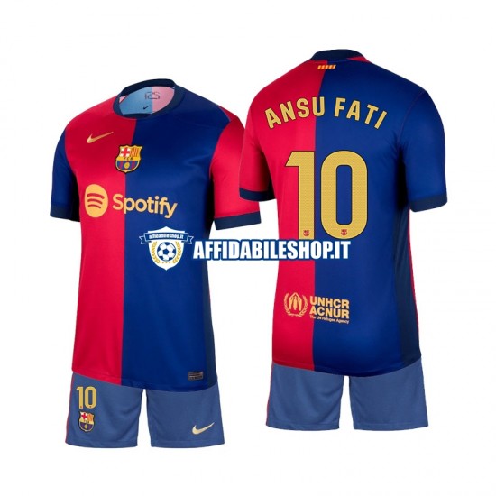 Maglia FC Barcelona Ansu Fati 10 2024-2025 Bambino 3-13 anni Manica Corta, Gara Home