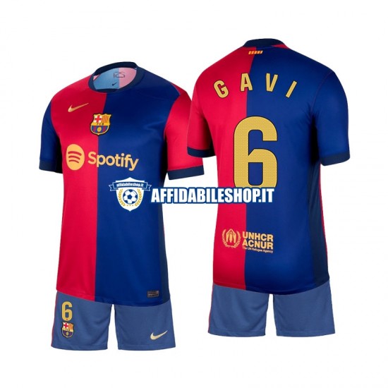 Maglia FC Barcelona Gavi 6 2024-2025 Bambino 3-13 anni Manica Corta, Gara Home