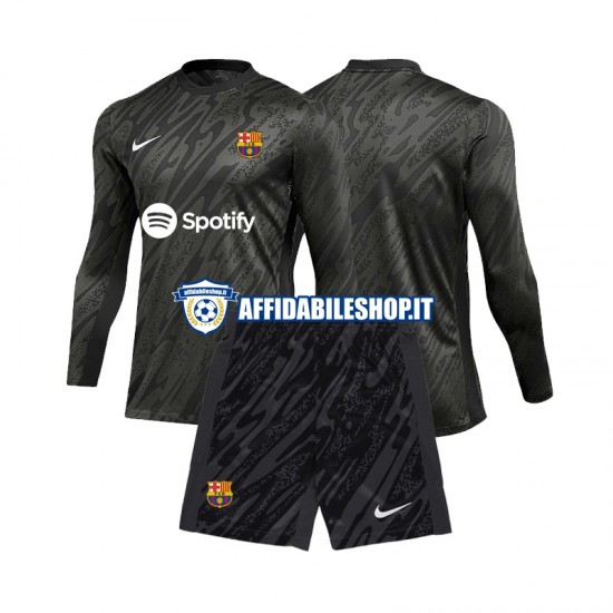 Maglia FC Barcelona Portiere 2024-2025 Bambino 3-13 anni Manica Lunga, Gara Terza