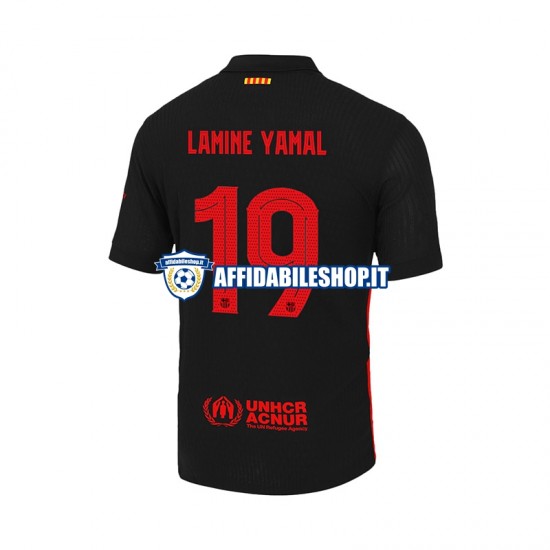 Maglia FC Barcelona LAMINE YAMAL 19 UCL Font 2024-2025 Uomo Manica Corta, Gara Away