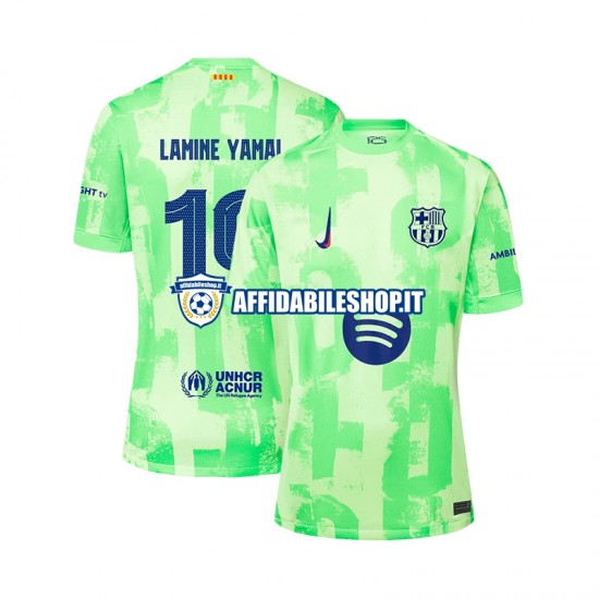 Maglia FC Barcelona LAMINE YAMAL 19 UCL Font 2024-2025 Uomo Manica Corta, Gara Terza