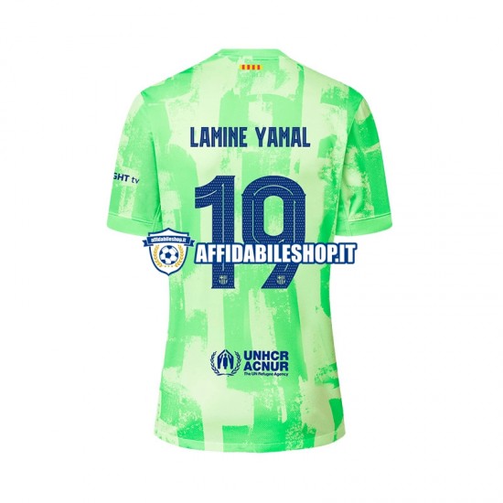 Maglia FC Barcelona LAMINE YAMAL 19 UCL Font 2024-2025 Uomo Manica Corta, Gara Terza