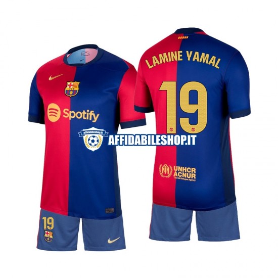 Maglia FC Barcelona Lamine Yamal 19 2024-2025 Bambino 3-13 anni Manica Corta, Gara Home