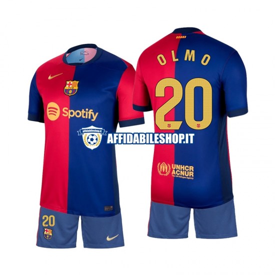 Maglia FC Barcelona Olmo 20 2024-2025 Bambino 3-13 anni Manica Corta, Gara Home