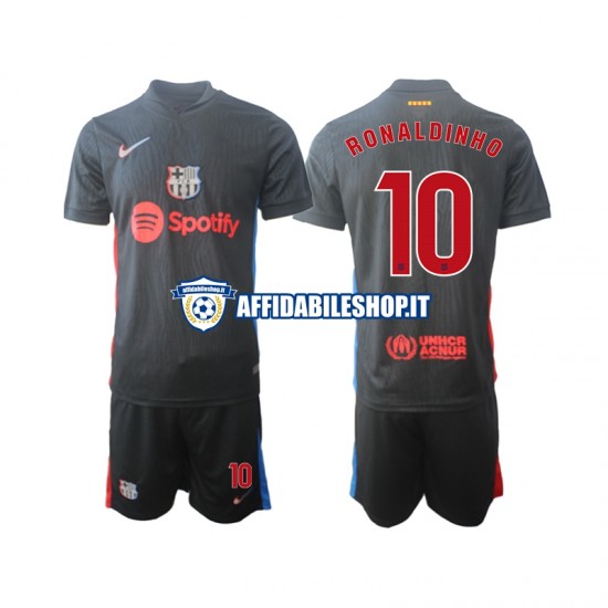 Maglia FC Barcelona Ronaldinho 10 2024-2025 Bambino 3-13 anni Manica Corta, Gara Away