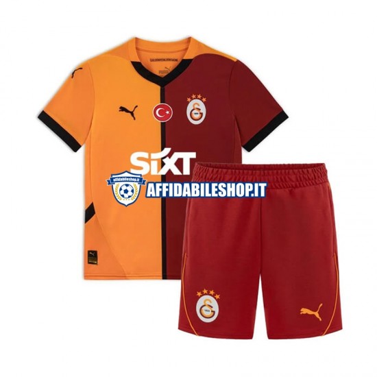 Maglia Galatasaray 2024-2025 Bambino 3-13 anni Manica Corta, Gara Home