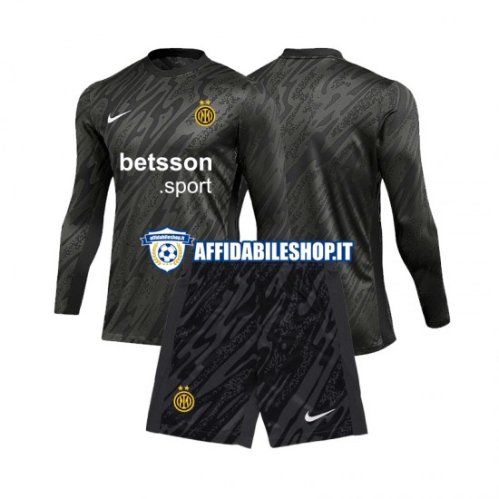 Maglia Inter Milan Portiere 2024-2025 Bambino 3-13 anni Manica Lunga, Gara Terza