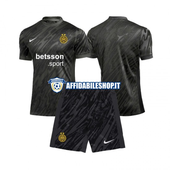 Maglia Inter Milan Portiere 2024-2025 Bambino 3-13 anni Manica Corta, Gara Terza