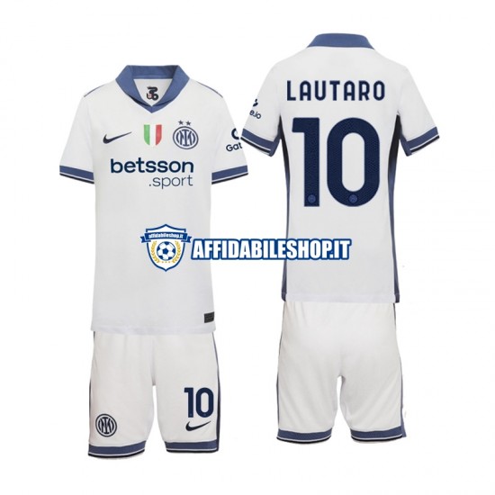 Maglia Inter Milan Lautaro 10 2024-2025 Bambino 3-13 anni Manica Corta, Gara Away