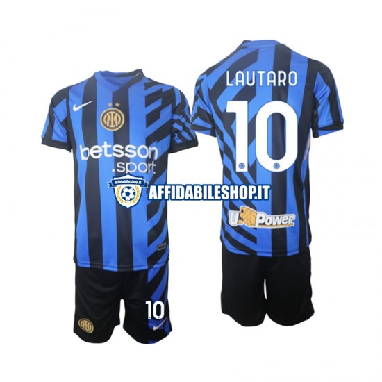 Maglia Inter Milan Lautaro 10 2024-2025 Bambino 3-13 anni Manica Corta, Gara Home