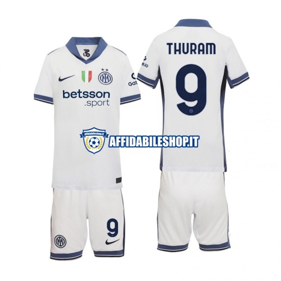 Maglia Inter Milan Marcus Thuram 9 2024-2025 Bambino 3-13 anni Manica Corta, Gara Away