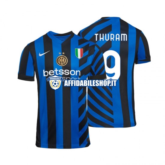 Maglia Inter Milan Marcus Thuram 9 2024-2025 Uomo Manica Corta, Gara Home