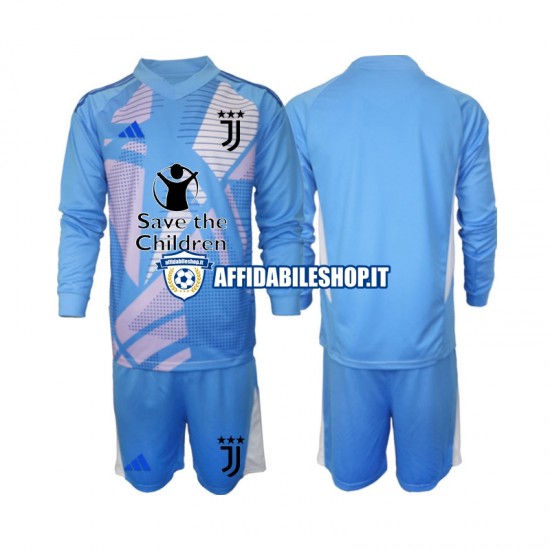 Maglia Juventus Portiere Blu 2024-2025 Bambino 3-13 anni Manica Lunga, Gara Home