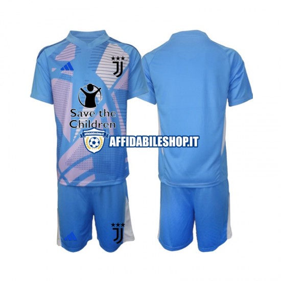 Maglia Juventus Portiere Blu 2024-2025 Bambino 3-13 anni Manica Corta, Gara Home